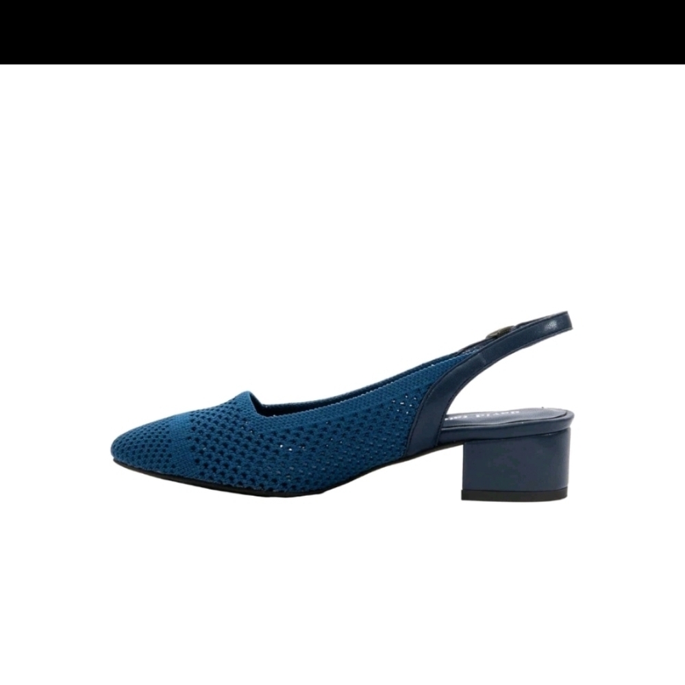 David Tate Women's Glenna Stretched Fabric Slingback Pump - Navy - Picture 5 of 10